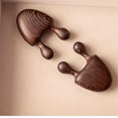 Wooden Massage 2 Tooth Port Face Gua Sha Scraper