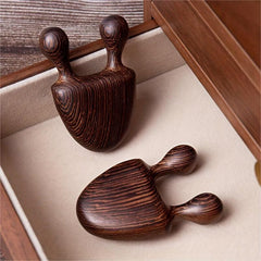 Wooden Massage 2 Tooth Port Face Gua Sha Scraper
