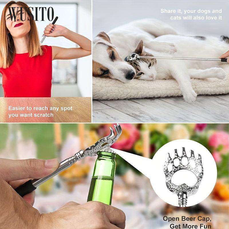 2 Pack Extendable Bear Claw Back Scratcher with Gift Bag for Men Women