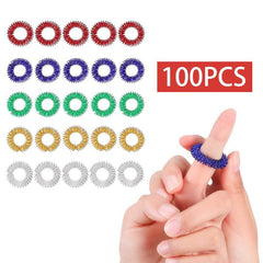 50pcs Acupressure Rings Spiky Finger Ring Set for Teens Adults