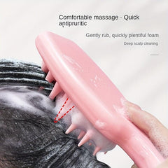Long Handle Massage Shampoo Brush Silicone Comb