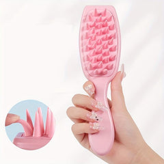 Long Handle Massage Shampoo Brush Silicone Comb
