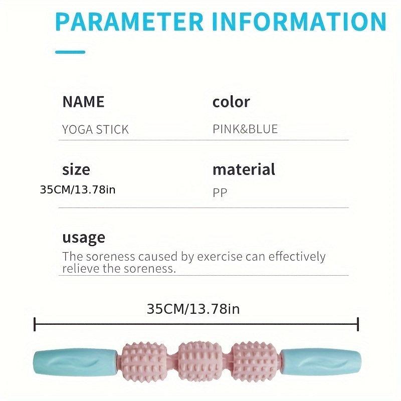 Handheld Massage Roller for Yoga Stretching Muscles Pink