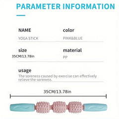 Handheld Massage Roller for Yoga Stretching Muscles Pink