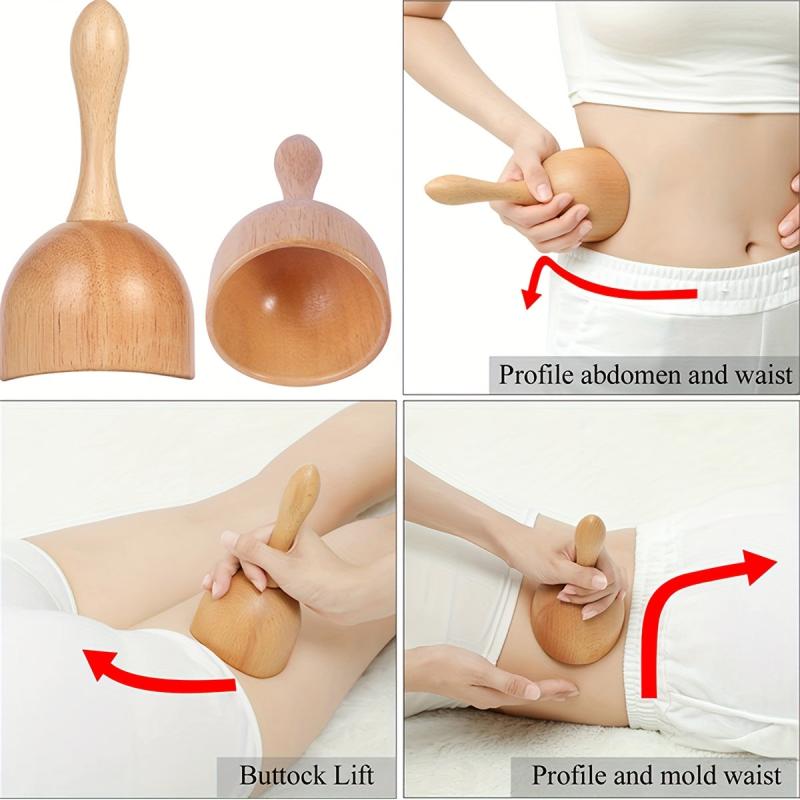 Handheld Wood Roller Massage Tool for Trigger Point Relief