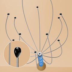 Silver Octopus Head Massager for Scalp and Back Scratching
