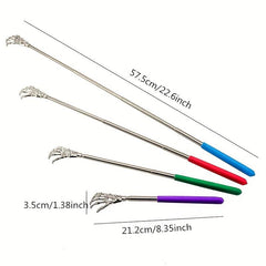 1pc Retractable Back Scratcher Tool Stainless Steel Horn Massager