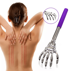 1pc Retractable Back Scratcher Tool Stainless Steel Horn Massager