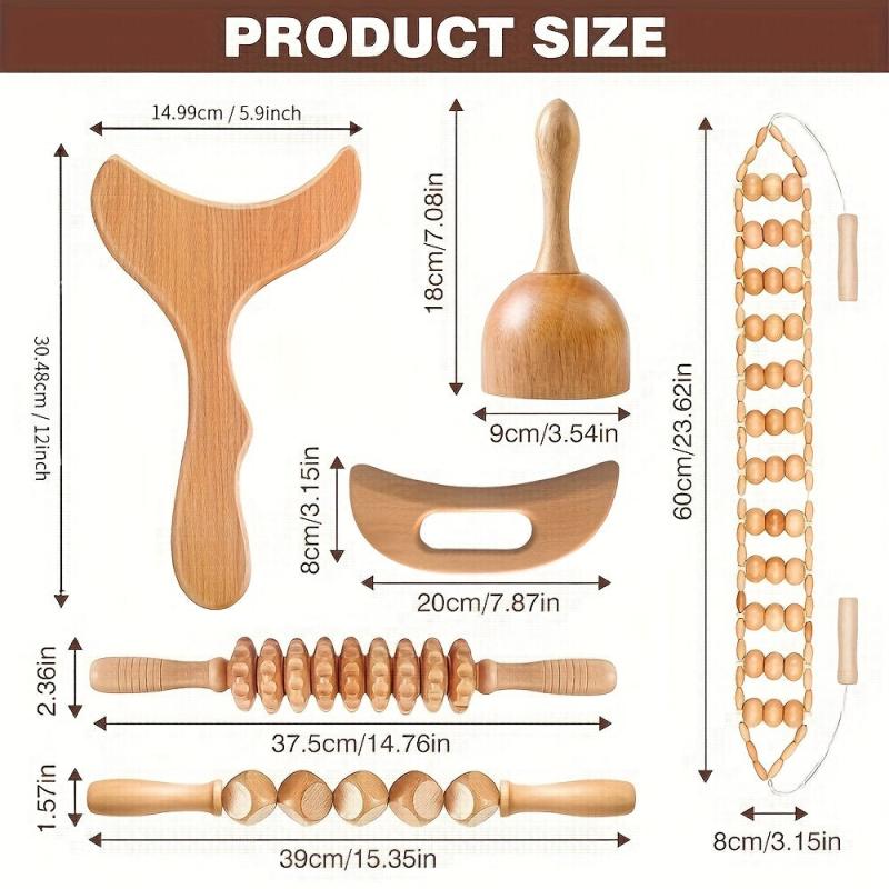6pcs Wood Massage Tools Wooden Massager For Body Shaping Massage Tool Set