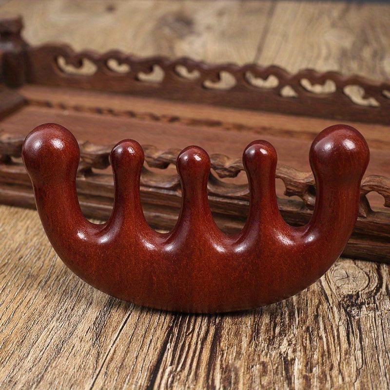 Golden Sandalwood Head Massager Comb Soothes The Meridians
