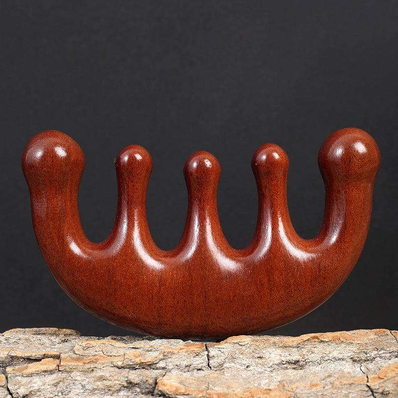 Golden Sandalwood Head Massager Comb Soothes The Meridians
