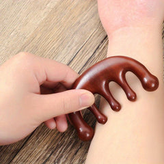 Golden Sandalwood Head Massager Comb Soothes The Meridians