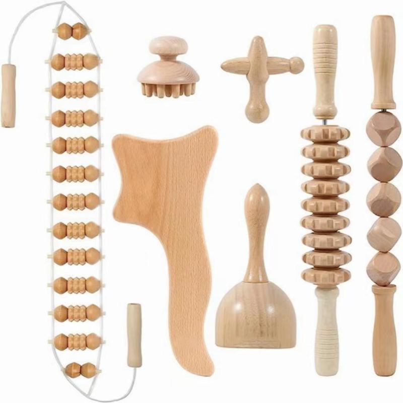 7pcs Wooden Body Massage Tools for Lymphatic Drainage & Shaping