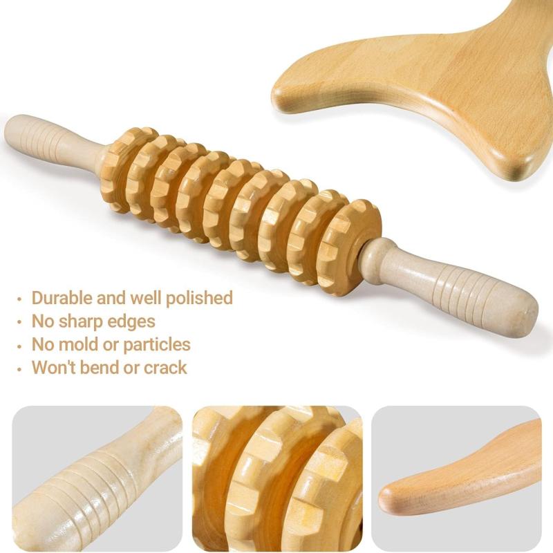 3pcs Wood Therapy Massage Tools for Lymphatic Drainage