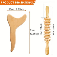 3pcs Wood Therapy Massage Tools for Lymphatic Drainage