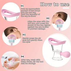 Portable Eye Washer Cup Manual Air Pressure Silicon Cleaning Tool