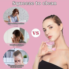 Portable Eye Washer Cup Manual Air Pressure Silicon Cleaning Tool