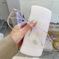 Transparent Computer Glasses Anti Light Round Eyewear Blocking Glasses