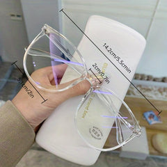 Transparent Computer Glasses Anti Light Round Eyewear Blocking Glasses