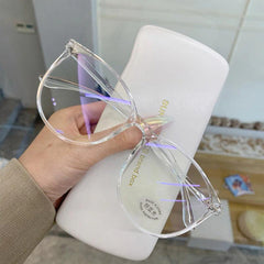 Transparent Computer Glasses Anti Light Round Eyewear Blocking Glasses