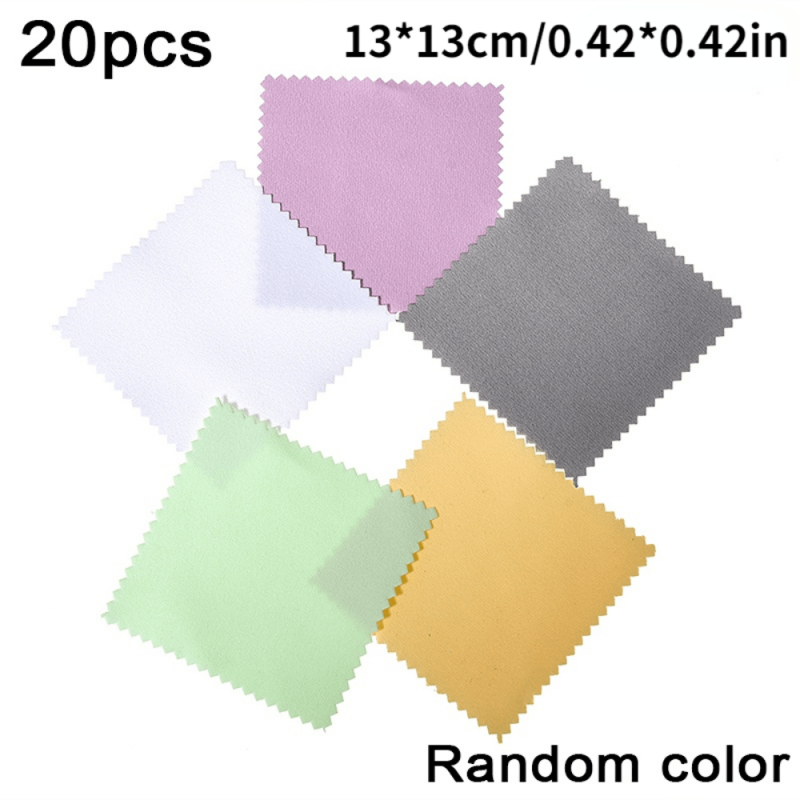 20pcs Chamois Glasses Cleaner Jewelry Care Wipe Cloth Microfiber Cleaning Cloth
