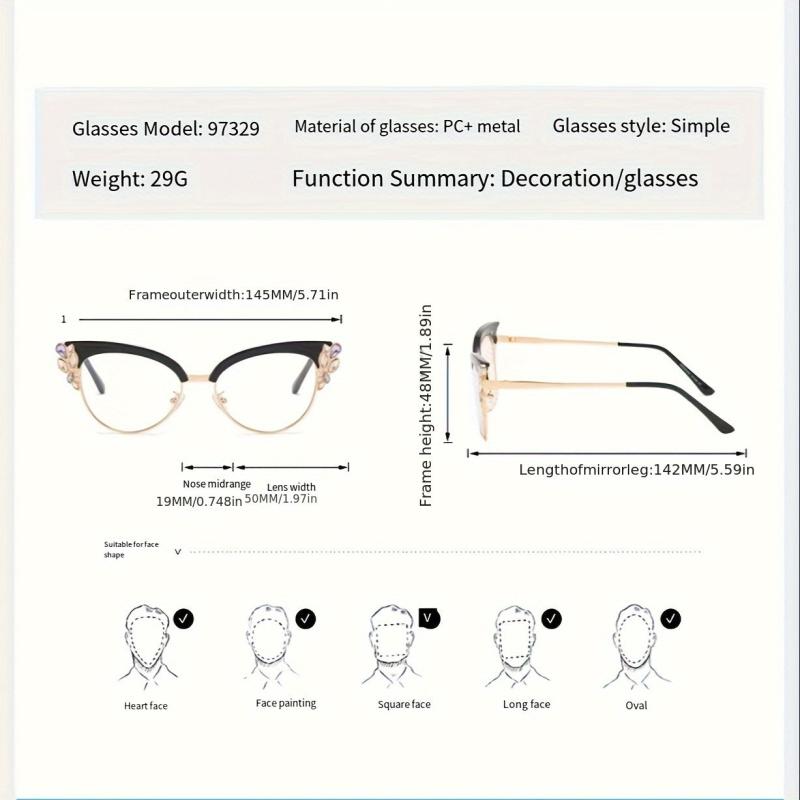 Anti Light Funky Cat Eye Glasses for Dance Party