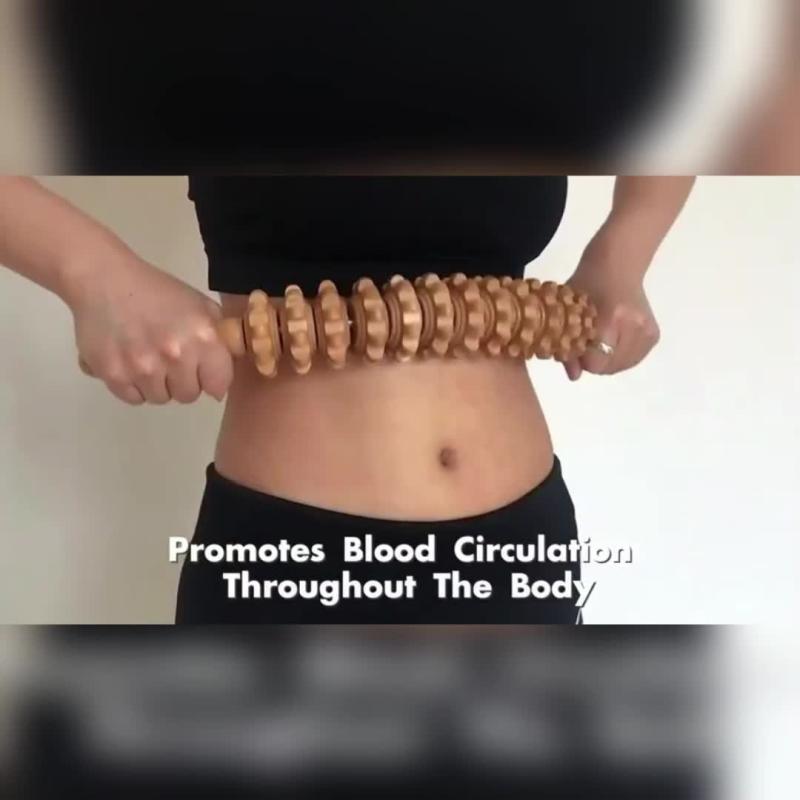 Wooden Trigger Point Massager Stick Roller for Whole Body Massage