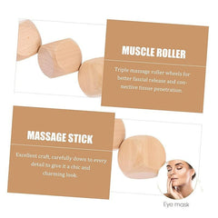 Wooden Trigger Point Massager Stick Roller for Whole Body Massage