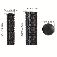 3pcs Set Foam Roller Massage Ball Muscle Relaxation Fitness Yoga