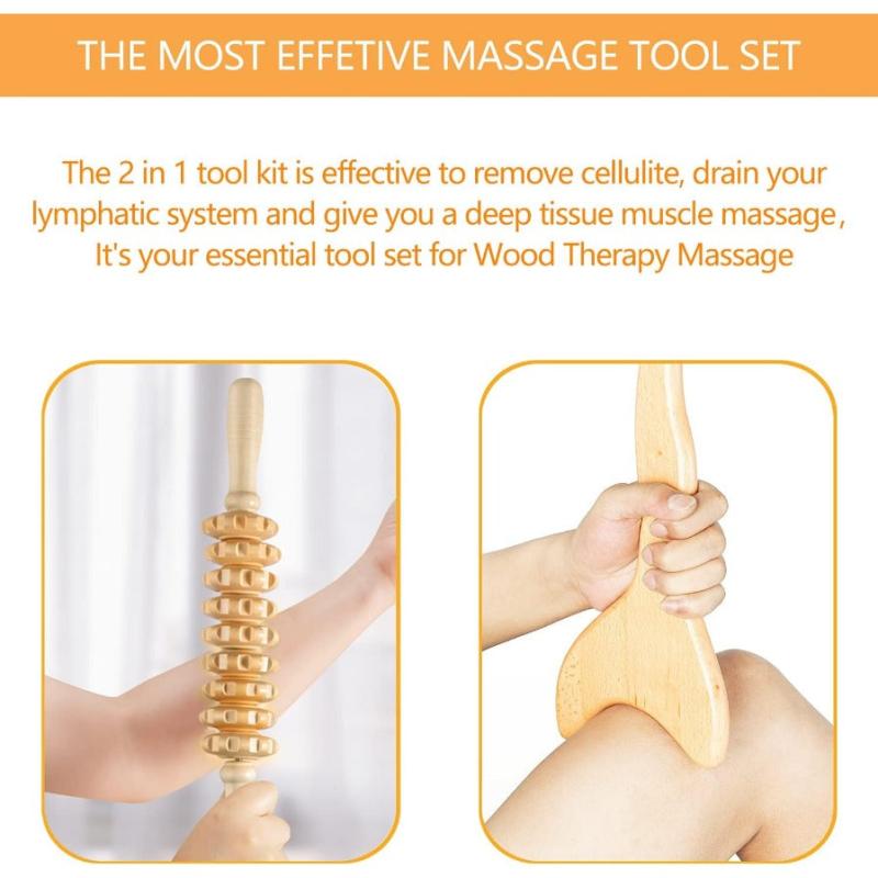 3pcs Wooden Massage Tools for Full Body Shaping Massage
