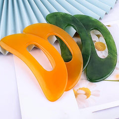 Resin Gua Sha Massage Tool with Handle for Lymphatic Drainage and Body Shaping