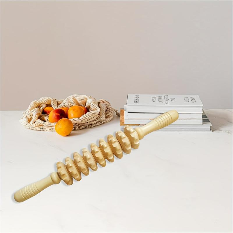 Wood Massager Straight Nine Wheels For Muscle Relaxation