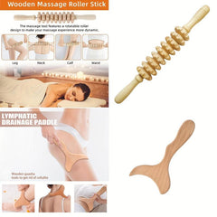 Wood Massager Straight Nine Wheels For Muscle Relaxation
