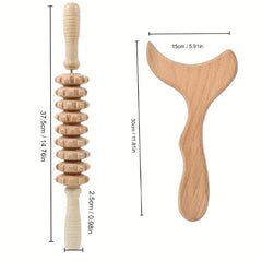Wood Massager Straight Nine Wheels For Muscle Relaxation