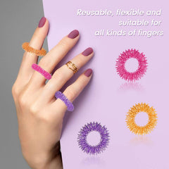 Finger Acupressure Rings - Stress Reducer Massager Fidget Ring