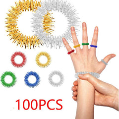 Finger Acupressure Rings - Stress Reducer Massager Fidget Ring