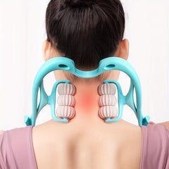 2pcs Manual Cervical Massager Roller Clamp Neck Massage Full Body Muscle Massage