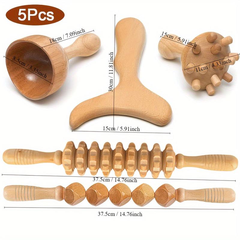 5pcs Wooden Massage Tools For Full Body Massage Body Shaping Tool
