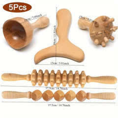 5pcs Wooden Massage Tools For Full Body Massage Body Shaping Tool