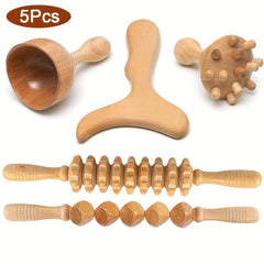 5pcs Wooden Massage Tools For Full Body Massage Body Shaping Tool
