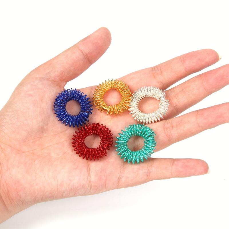 1pc Mini Decompression Finger Massage Ring - Random Set