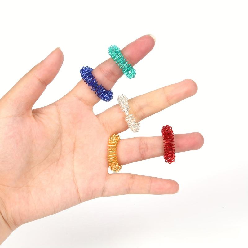 1pc Mini Decompression Finger Massage Ring - Random Set
