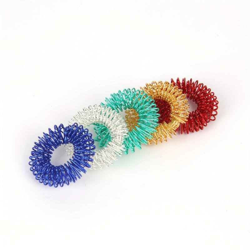 1pc Mini Decompression Finger Massage Ring - Random Set