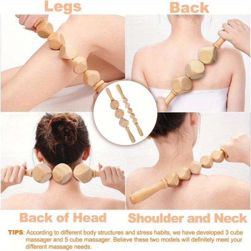 6pcs Wooden Massage Stick Set Gua Sha Massage Tool