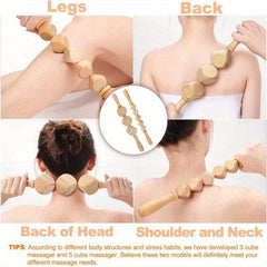 6pcs Wooden Massage Stick Set Gua Sha Massage Tool
