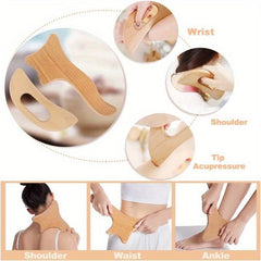 6pcs Wooden Massage Stick Set Gua Sha Massage Tool