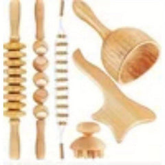 6pcs Wooden Massage Stick Set Gua Sha Massage Tool