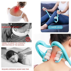 Handheld Neck Massager Roller for Pain Relief - 6 Balls Trigger Point Massager