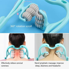 Handheld Neck Massager Roller for Pain Relief - 6 Balls Trigger Point Massager