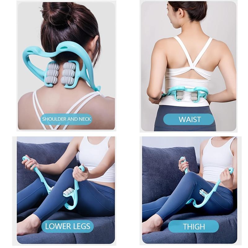 Handheld Neck Massager Roller for Pain Relief - 6 Balls Trigger Point Massager